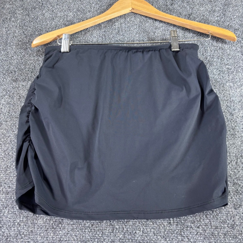 Women's Black Swim Skirt Coverup with Side Ruching